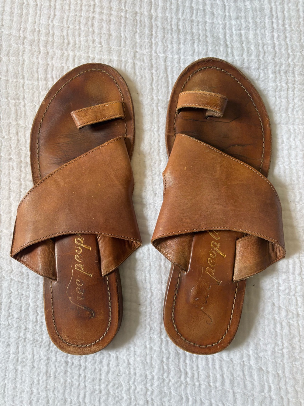 Free People Leather Slide Sandals